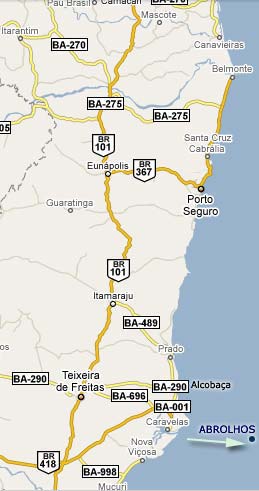 Mapa do Extremo Sul da Bahia